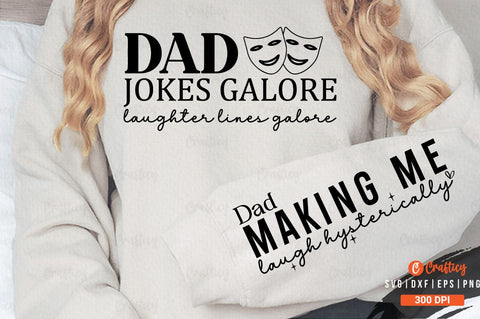 Dad jokes galore laughter lines galore Sleeve SVG Design SVG Designangry 
