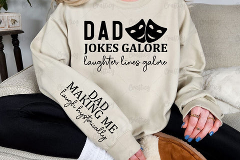 Dad jokes galore laughter lines galore Sleeve SVG Design SVG Designangry 