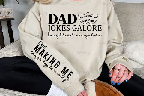 Dad jokes galore laughter lines galore Sleeve SVG Design SVG Designangry 