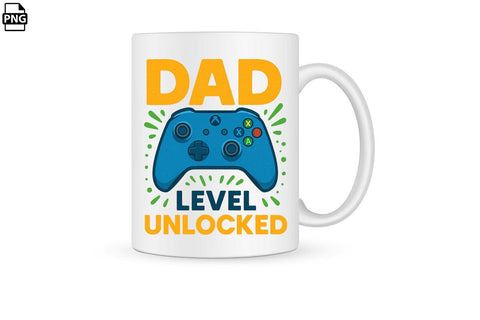 Dad Level Unlocked Father's Day PNG Printable File Sublimation Creativedesigntee 