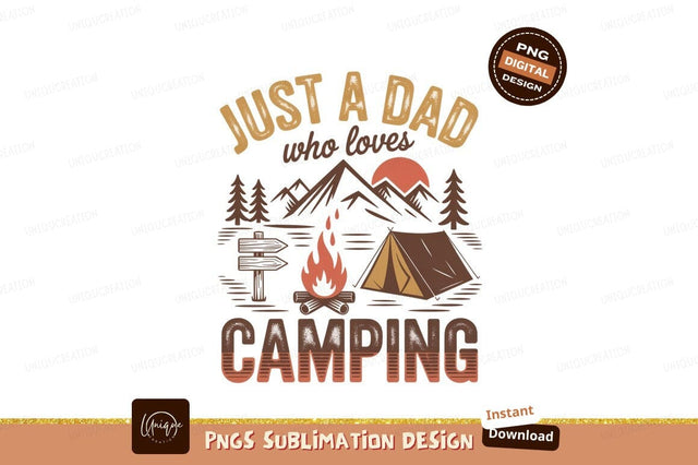 Dad Loves Camping Mountains Tent Fire image Sublimation Designangry 