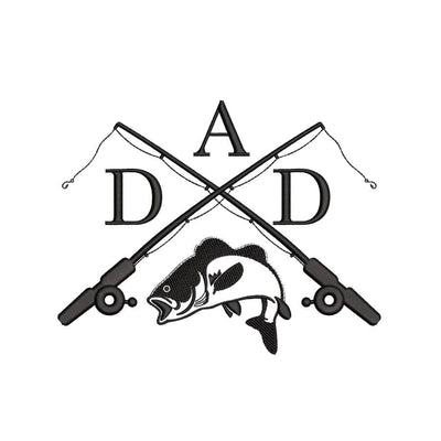 Dad Machine Embroidery Design, Fishing Embroidery Design, 3 sizes, Instant download Embroidery/Applique DESIGNS Nino Nadaraia 