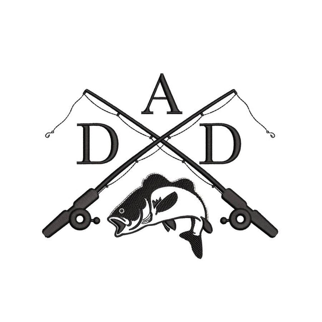 Dad Machine Embroidery Design, Fishing Embroidery Design, 3 sizes, Instant download Embroidery/Applique DESIGNS Nino Nadaraia 