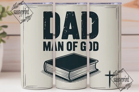 Dad Man of God 20oz Tumbler Wrap Sublimation sassyprint 