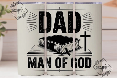 Dad Man of God 20oz Tumbler Wrap Sublimation sassyprint 