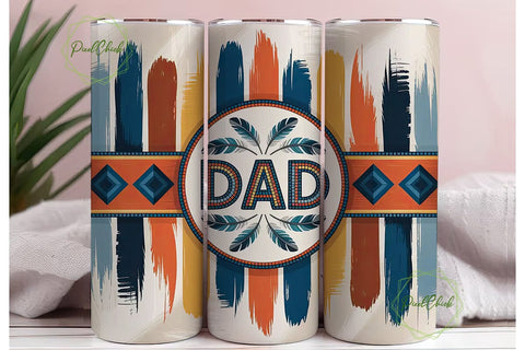 Dad Medallion 20oz Tumbler Wrap Sublimation PixelChick 