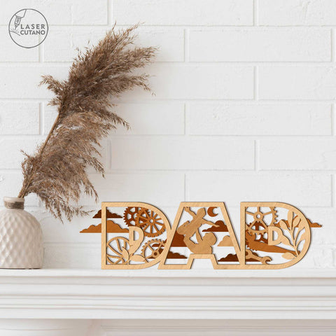 DAD Multilayer Decorative Laser Cut Template, Wood Cut and Paper Cut File SVG LaserCutano 