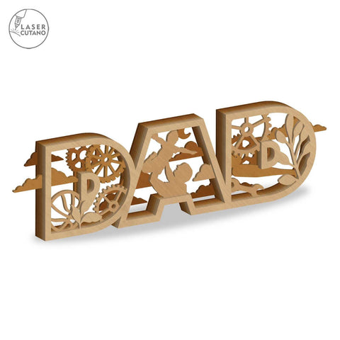 DAD Multilayer Decorative Laser Cut Template, Wood Cut and Paper Cut File SVG LaserCutano 