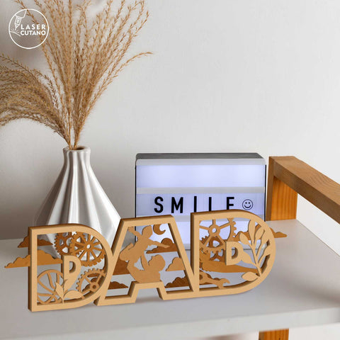 DAD Multilayer Decorative Laser Cut Template, Wood Cut and Paper Cut File SVG LaserCutano 