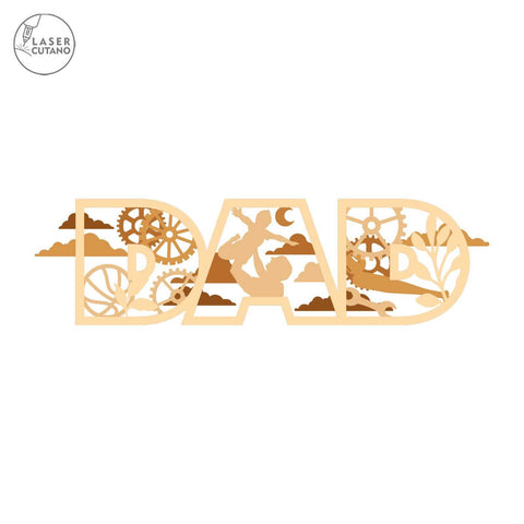 DAD Multilayer Decorative Laser Cut Template, Wood Cut and Paper Cut File SVG LaserCutano 