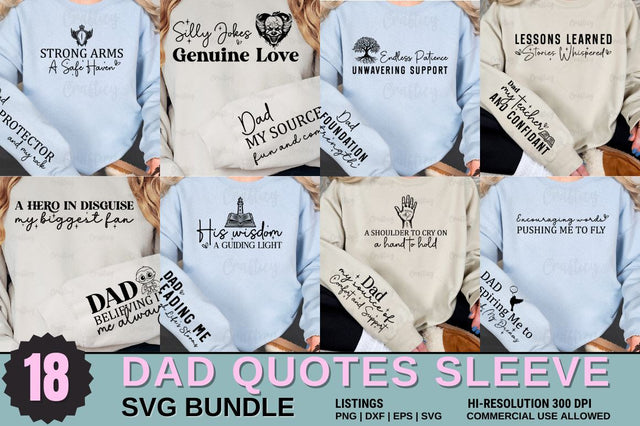 Dad Quotes Sleeve SVG Design Bundle SVG Designangry 
