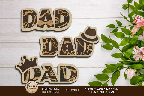 DAD Set Decorative Multilayer Panels, Wood Cut And Paper Cut Laser Cut Files SVG LaserCutano 