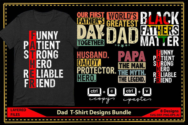 Dad T-Shirt Designs Bundle SVG shah alam 