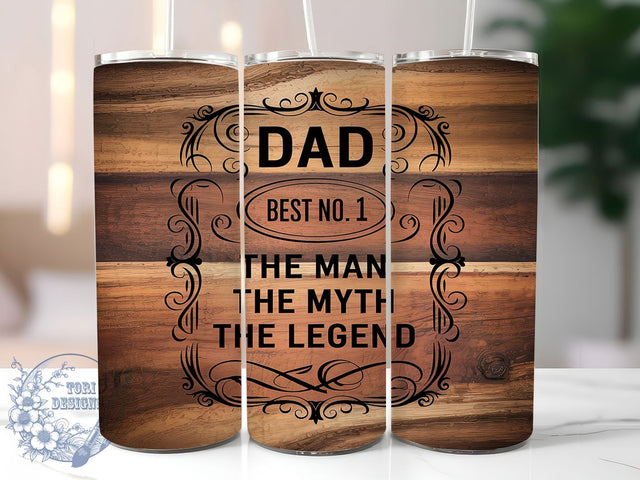 Dad The Man The Myth The Legend Tumbler, Woodgrain Tumbler Wrap, 20Oz Dad Drinkware, Legendary Dad Cup, Sublimation Dad Gift, Man Myth Legend Wrap, Rustic Woodgrain Tumbler Sublimation ToriDesigns 