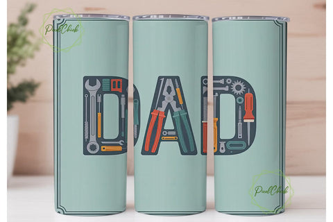 Dad Tools 20oz Tumbler Design Sublimation PixelChick 