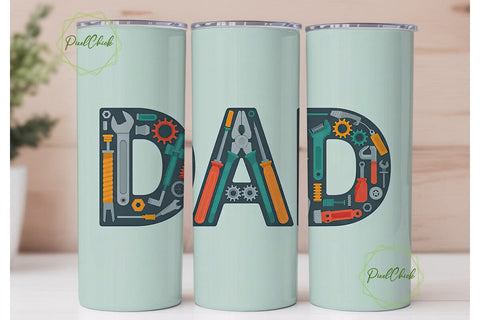 Dad Tools 20oz Tumbler Design Sublimation PixelChick 
