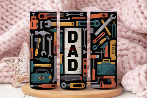 Dad Tools 20oz Tumbler Wrap Sublimation DesignSVG 