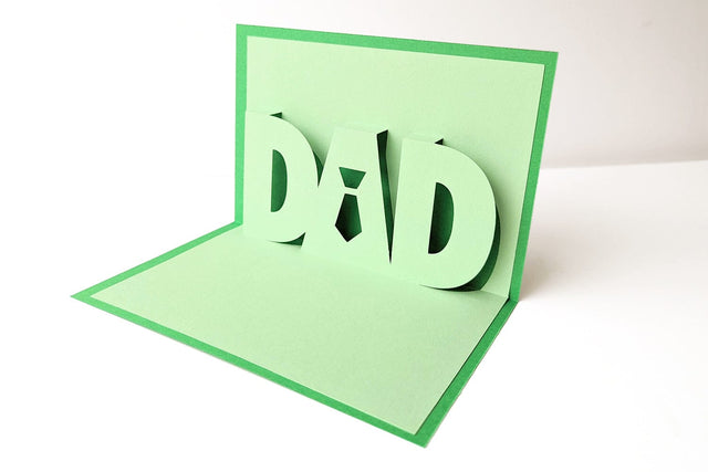 Dad with Tie Kirigami Word Pop Up Card SVG 3D Paper Risa Rocks It 