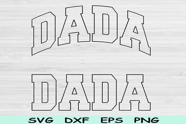 Dada Svg Png Cut Files, Dad Svg, Daddy Svg Files For Cricut, Dad Life Svg, Father Svg, Dada Png Block Wave Text Sublimation Digital Designs SVG TiffsCraftyCreations 