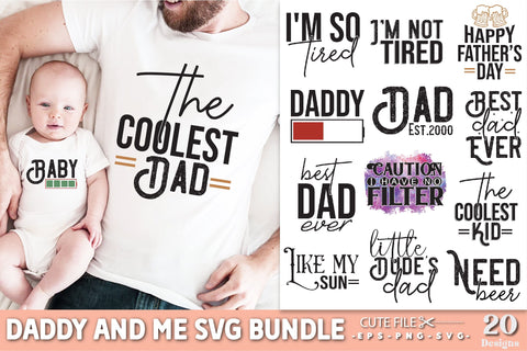 Daddy And Me SVG Bundle | Baby And Father SVG Cut File | instant download | commercial use | Father And Son/Daughter | Matching Shirts SVG Creativeart88 