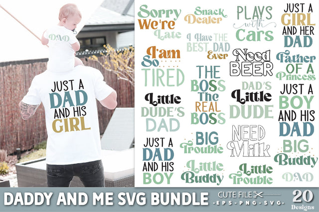 Daddy And Me SVG Bundle | Baby And Father SVG Cut File | instant download | Father And Son/Daughter | Matching Shirts SVG Creativeart88 