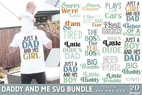 Daddy And Me SVG Bundle | Baby And Father SVG Cut File | instant download | Father And Son/Daughter | Matching Shirts SVG Creativeart88 