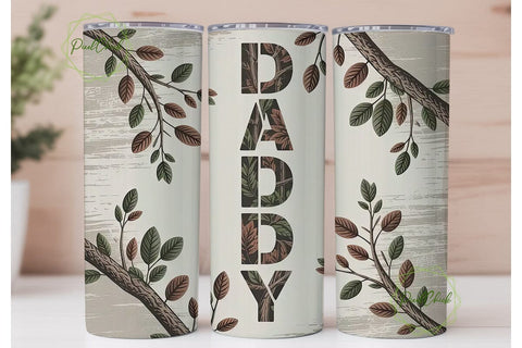 Daddy Camouflage 20oz Tumbler Wrap Sublimation PixelChick 