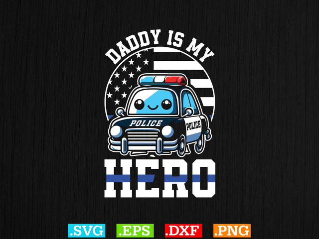 Daddy Is My Hero Shirt, Police Svg, Back the Blue Svg, Thin Blue Line Svg, Police Officer Svg, Police Wife Svg, Distressed Flag SVG Creativeart88 