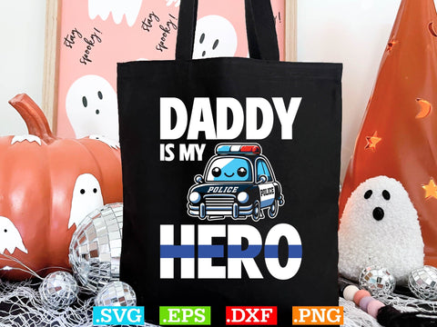 Daddy Is My Hero Shirt, Police Svg, Back the Blue Svg, Thin Blue Line Svg, Police Officer Svg, Police Wife Svg, Distressed Flag SVG Creativeart88 