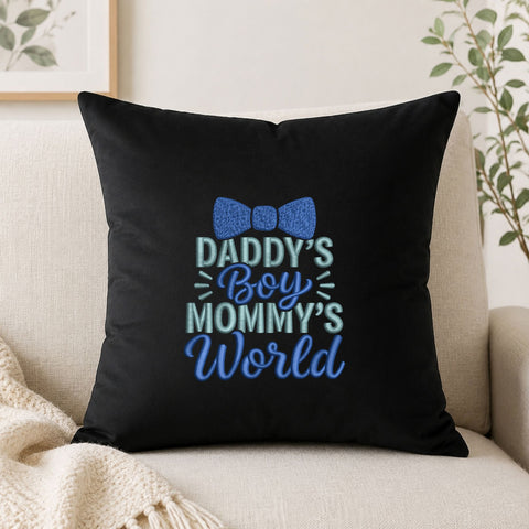 Daddy’s Boy Mommy’s World Machine Embroidery Design – Baby Boy Family Embroidery File Embroidery/Applique DESIGNS PatternFeed8 