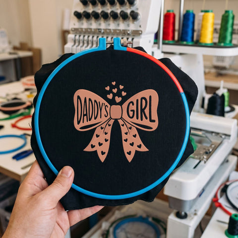Daddy's Girl Bow Embroidery Design – Cute Heart Ribbon Daddy's Girl Machine Embroidery File Embroidery/Applique DESIGNS PatternFeed8 