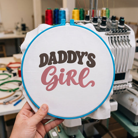 Daddy's Girl Embroidery Design – Cute Daddy's Little Girl Script Machine Embroidery File – Baby Girl Father's Day Design Embroidery/Applique DESIGNS PatternFeed8 