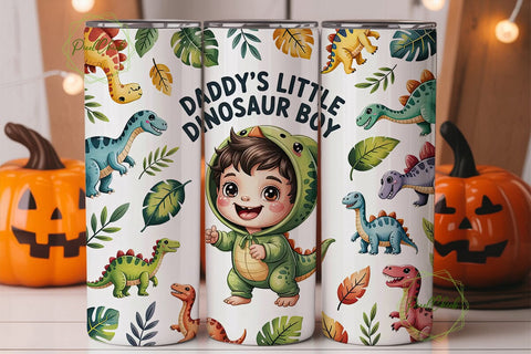 Daddy's Little Dino 20oz Tumbler Wrap Sublimation PixelChick 