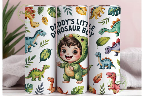Daddy's Little Dino 20oz Tumbler Wrap Sublimation PixelChick 
