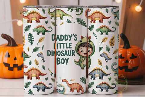 Daddy's Little Dino 20oz Tumbler Wrap Sublimation PixelChick 