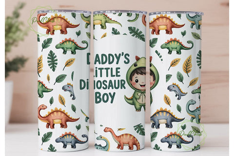 Daddy's Little Dino 20oz Tumbler Wrap Sublimation PixelChick 