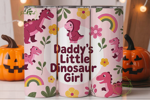 Daddy's Little Dino Girl 20oz Tumbler Sublimation PixelChick 
