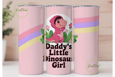 Daddy's Little Dino Girl 20oz Tumbler Sublimation PixelChick 