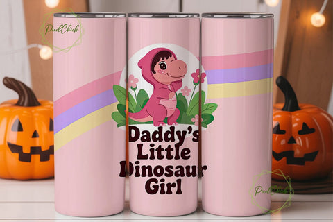 Daddy's Little Dino Girl 20oz Tumbler Sublimation PixelChick 