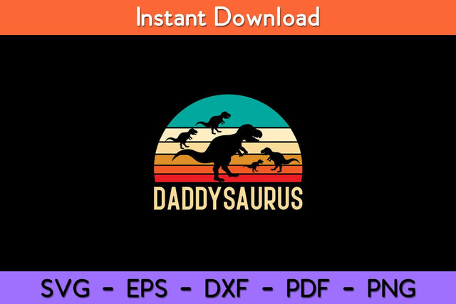 DaddySaurus Retro Vintage Svg Design SVG artprintfile 