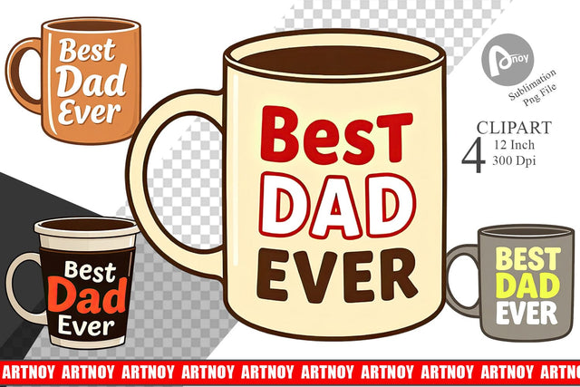 Dad’s Coffee Mug Clipart Sublimation artnoy 