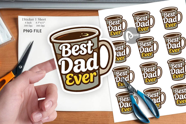Dad’s Coffee Mug Sticker Sublimation artnoy 