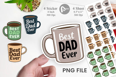 Dad’s Coffee Mug Sticker Sublimation artnoy 