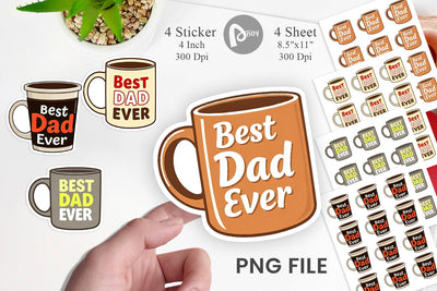 Dad’s Coffee Mug Sticker Sublimation artnoy 