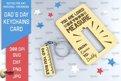Dads Day Keychains Card SVG. Greeting Card Laser Cut SVG Evgenyia Guschina 