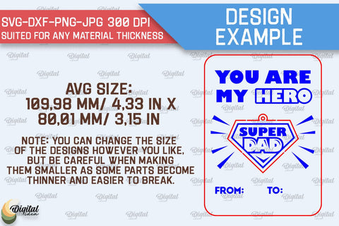 Dads Day Keychains Cards SVG Bundle. Greeting Cards Laser Cut SVG Evgenyia Guschina 