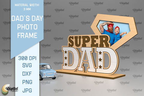 Dads Day Photo Frame SVG Bundle. Photo Frame Laser Cut SVG Evgenyia Guschina 