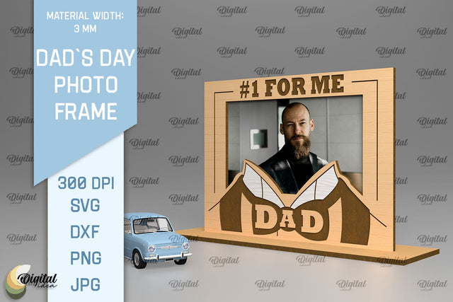 Dads Day Photo Frame SVG. Photo Frame Laser Cut SVG Evgenyia Guschina 