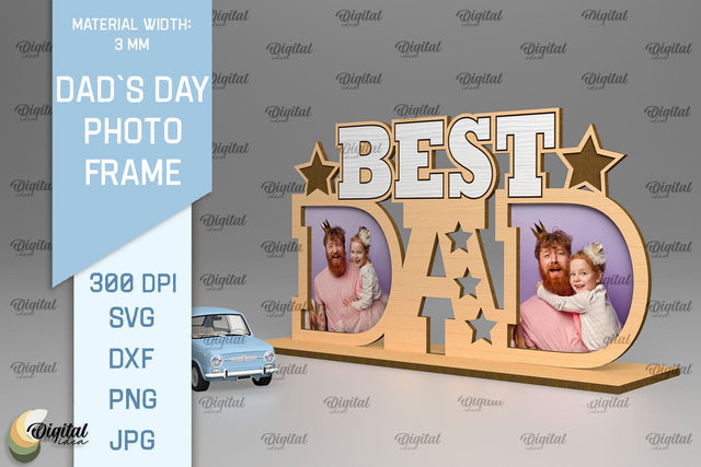 Dads Day Photo Frame SVG. Photo Frame Laser Cut SVG Evgenyia Guschina 