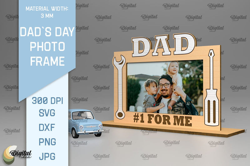 Dads Day Photo Frame SVG. Photo Frame Laser Cut SVG Evgenyia Guschina 